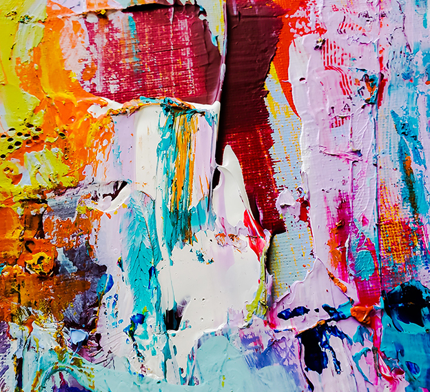 A colorful textured painting