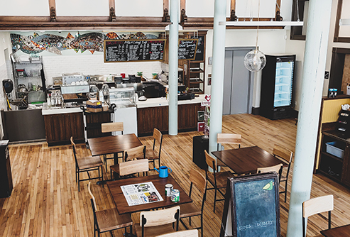 Photo of the cafe inside the Arts @ Large Community Center