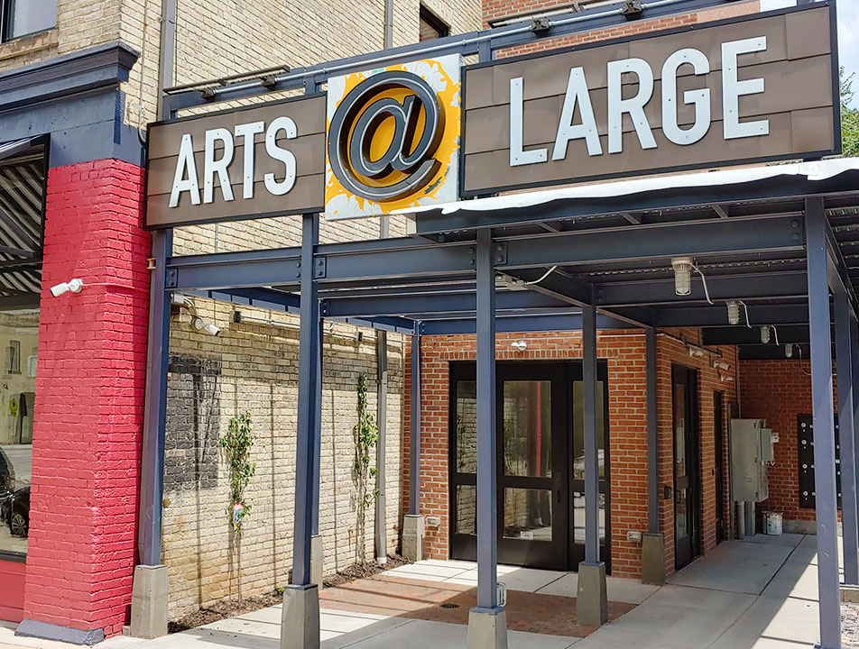 Photo of the front entrance to the cafe at Arts @ Large